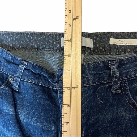 Vintage America Missy Dark Wash Mid Rise Boyfriend Distressed Ripped Jea… - Picture 8 of 12